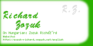 richard zozuk business card